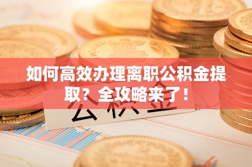 莲花如何高效办理离职公积金提取？全攻略来了！