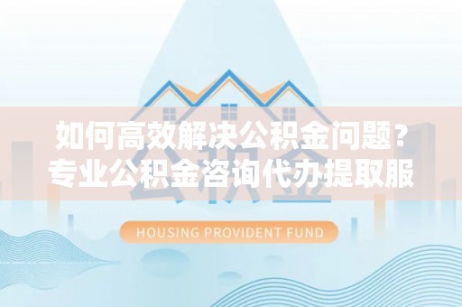 莲花如何高效解决公积金问题？专业公积金咨询代办提取服务来帮你